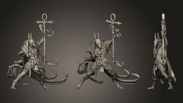 Статуэтки герои, монстры и демоны (Анубис 4, STKM_1659) 3D модель для ЧПУ станка